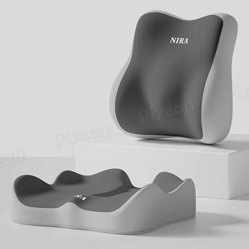 Ergonomic Memory Foam Seat & Lumbar Support Pillow Set