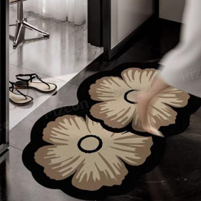 Flower Pattern Diatomaceous Floor Mat