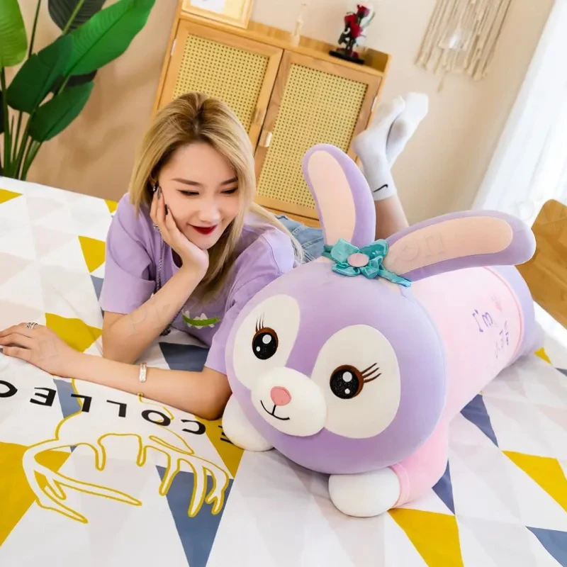 80cm Headset Rabbit Plush Toy Stuffed Animal Side Pillow