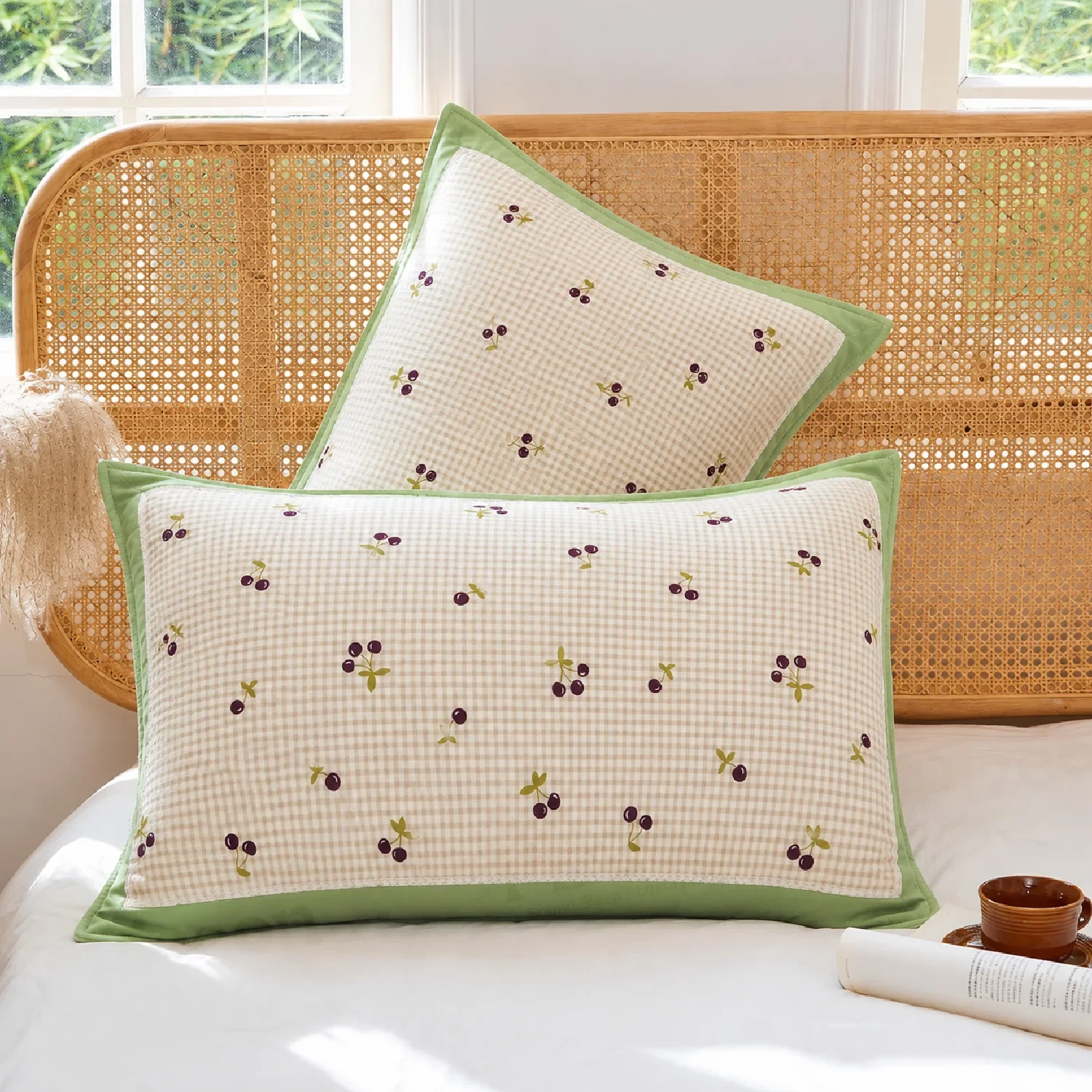 Imported Wash Cotton Pillowcase with Lace