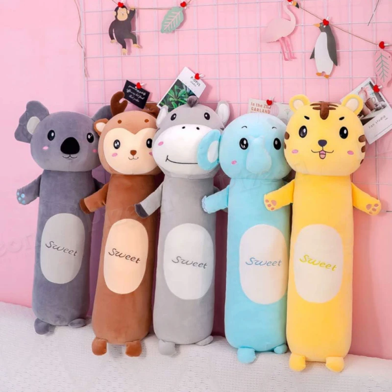 Cute Animal Plush Long Throw Pillow – 70cm Cylindrical Pillow Doll