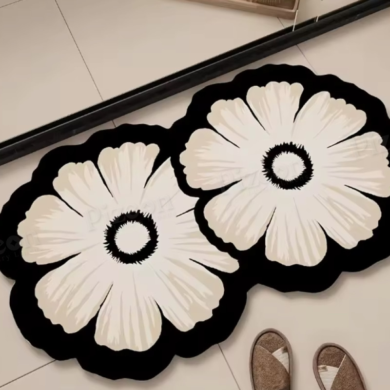 Flower Pattern Diatomaceous Floor Mat