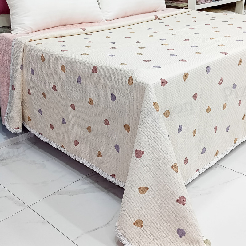 All-Over Print Summer Quilt | Virgin Silk Fiber & Quilted Cotton