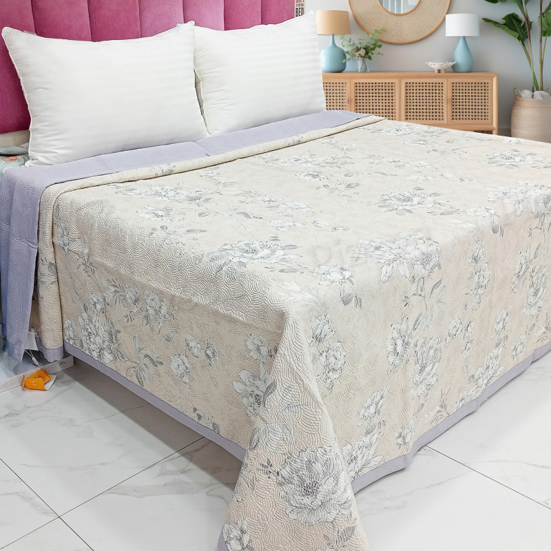 Summer Quilt with All-Over Print and Piping.