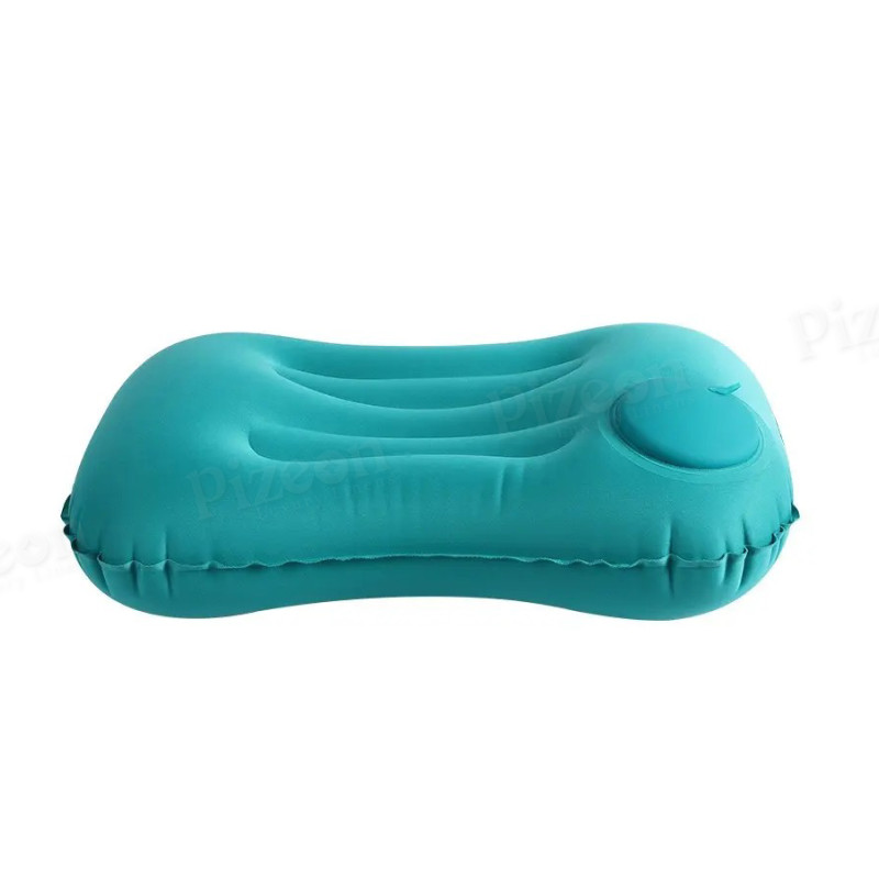 Portable Inflatable Travel Pillow - Multi-Use Neck & Waist Support w/ Buckwheat Fill  - 1 Pc