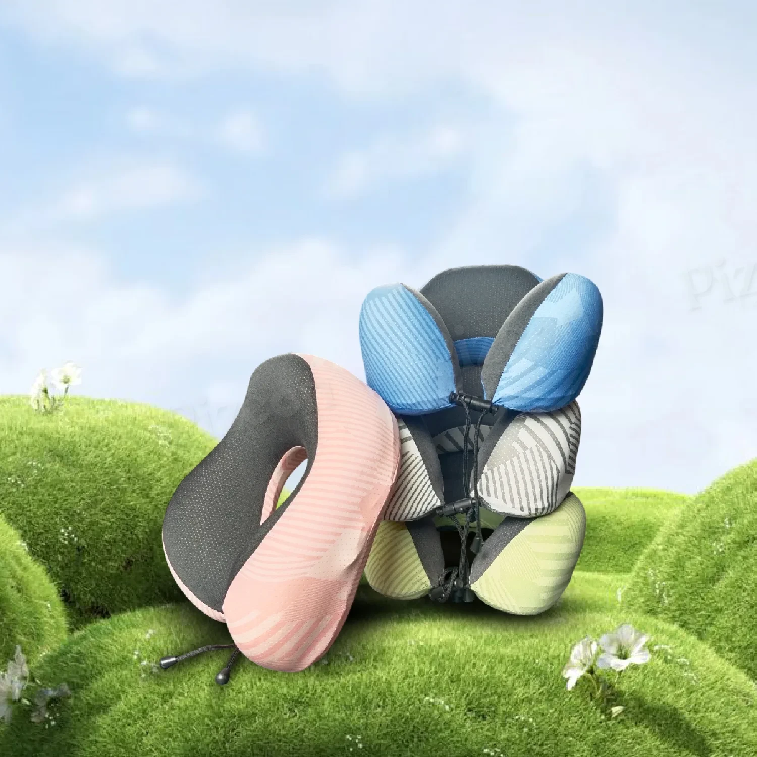 Premium Plush Memory Foam U-Shape Travel Neck Pillow