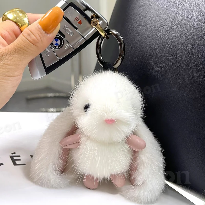 Adorable Cartoon Rabbit Plush Toy Keychain – Soft Fur Pendant Doll for Bags & Gifts
