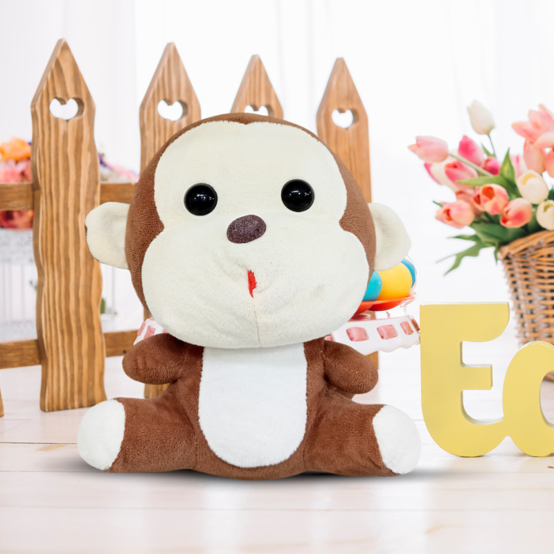 2-in-1 Banana Monkey Throw Pillow  - 1 Pc