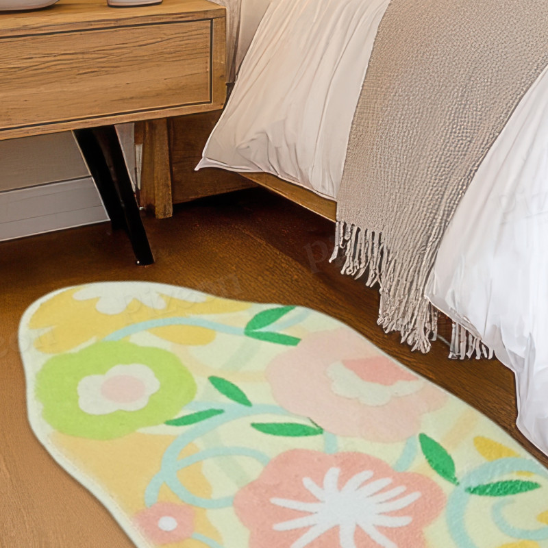 Soft Flower Bedside Mat
