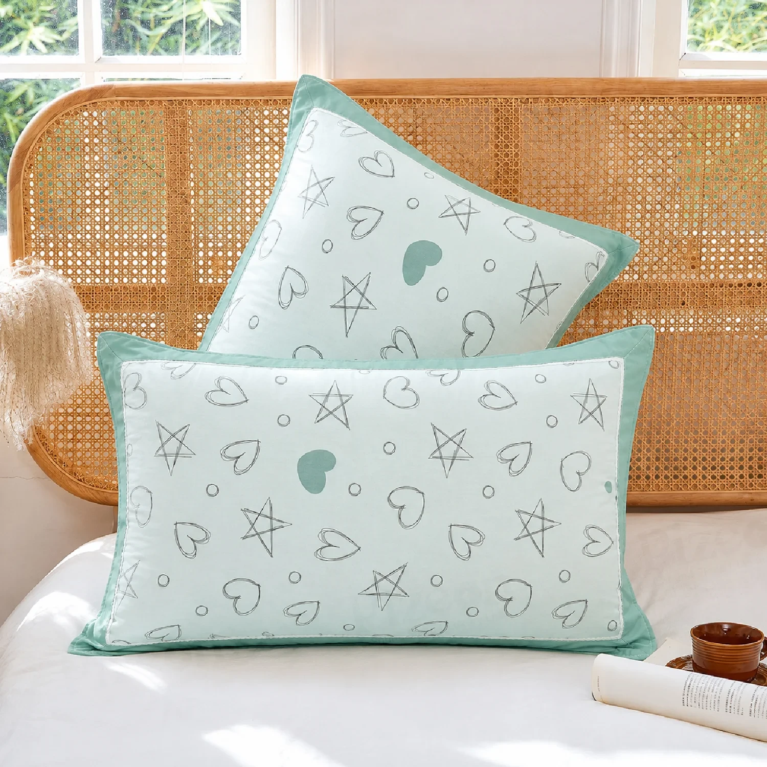 Imported Wash Cotton Pillowcase with Lace