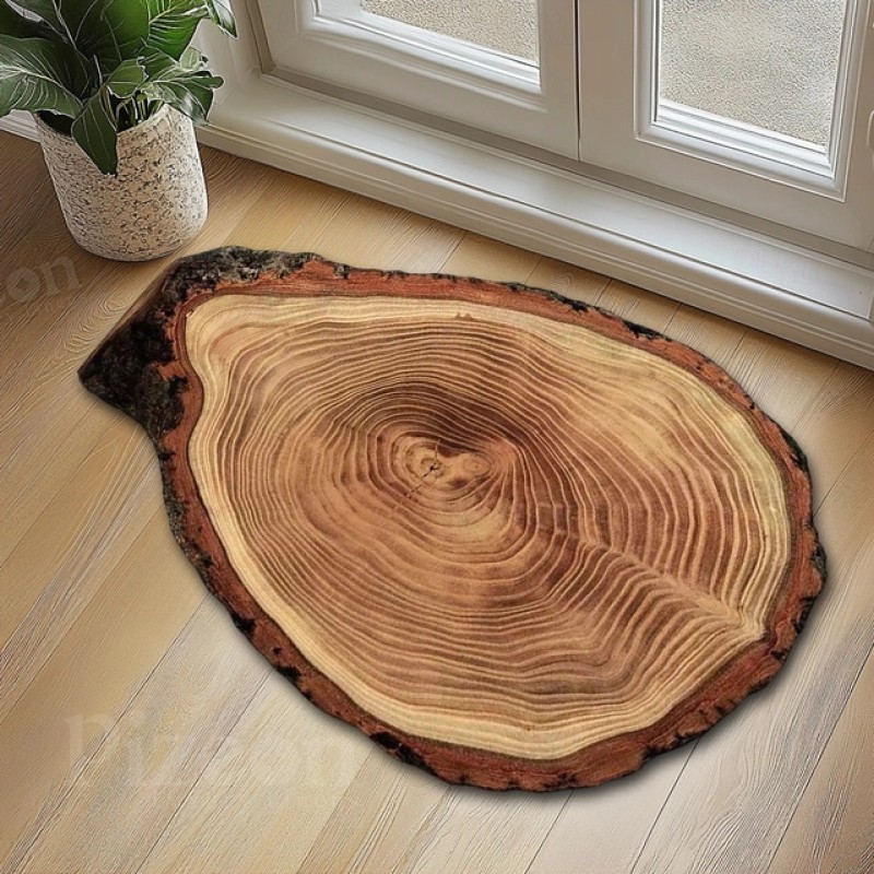 Nature-Inspired Comfort with Anti-Slip Wood Grain Bath Mat
