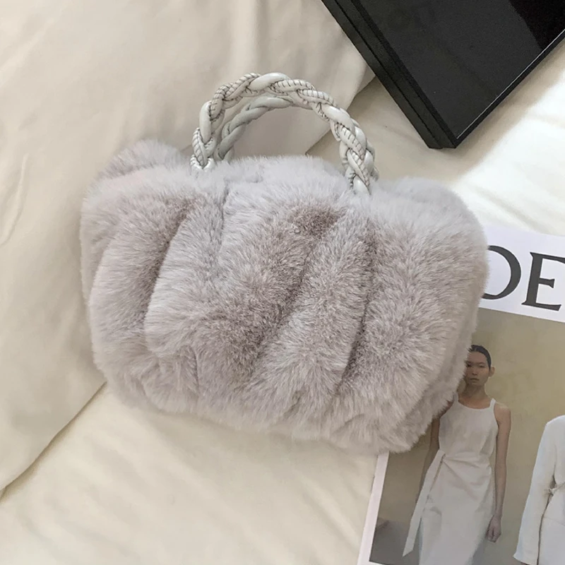 Rabbit Fur Fashionable Handbag For Women