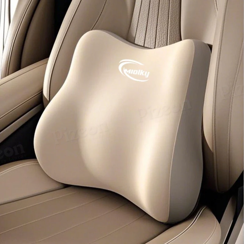 Memory Foam Lumbar Support Pillow | Ergonomic Back Cushion w/ Elastic Straps & Breathable Cover  - 1 Pc