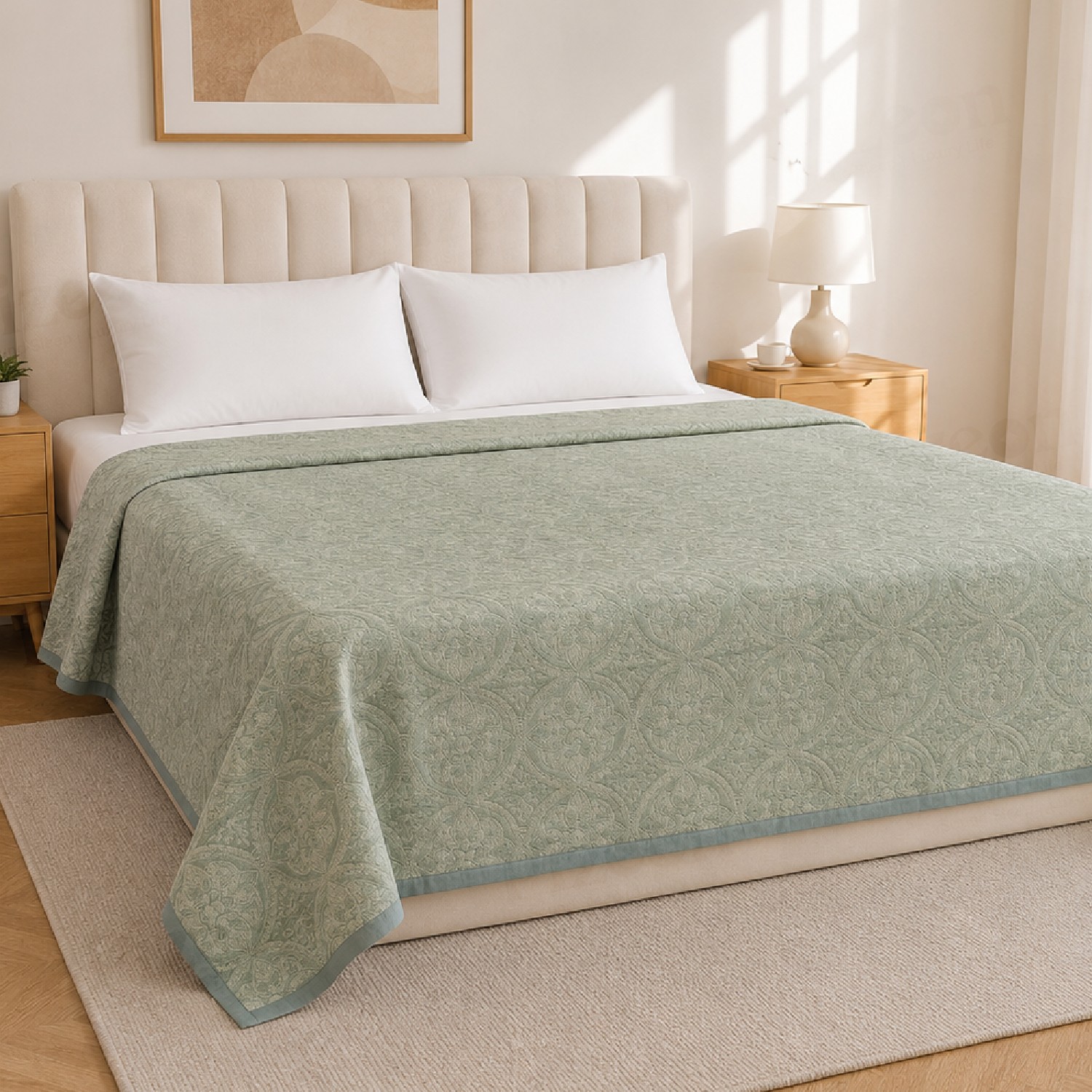 Imported Cotton Jacquard Style with Piping Summer Quilt
