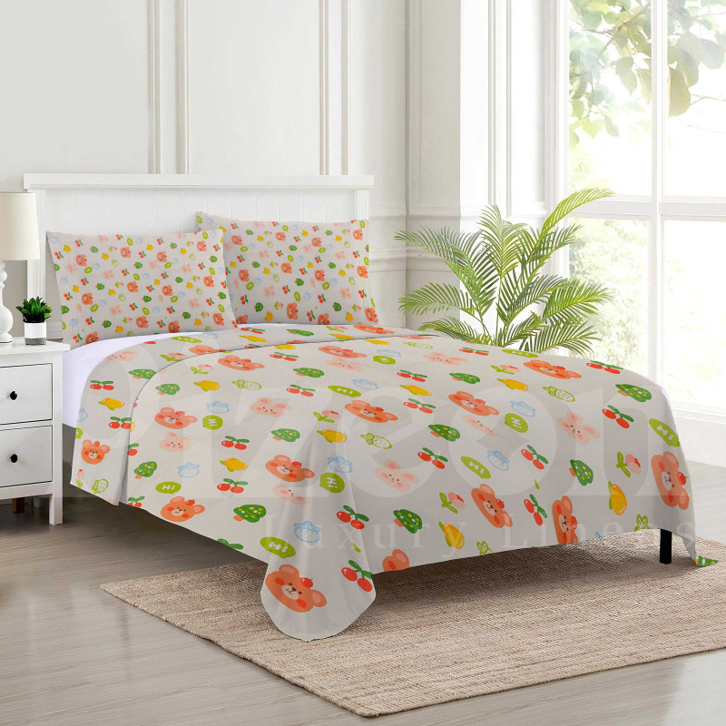 Reversible 3-Piece Floral Patchwork Quilted Bedspread Set