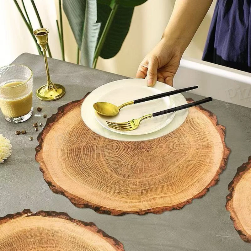 Waterproof Wood Grain Placemats