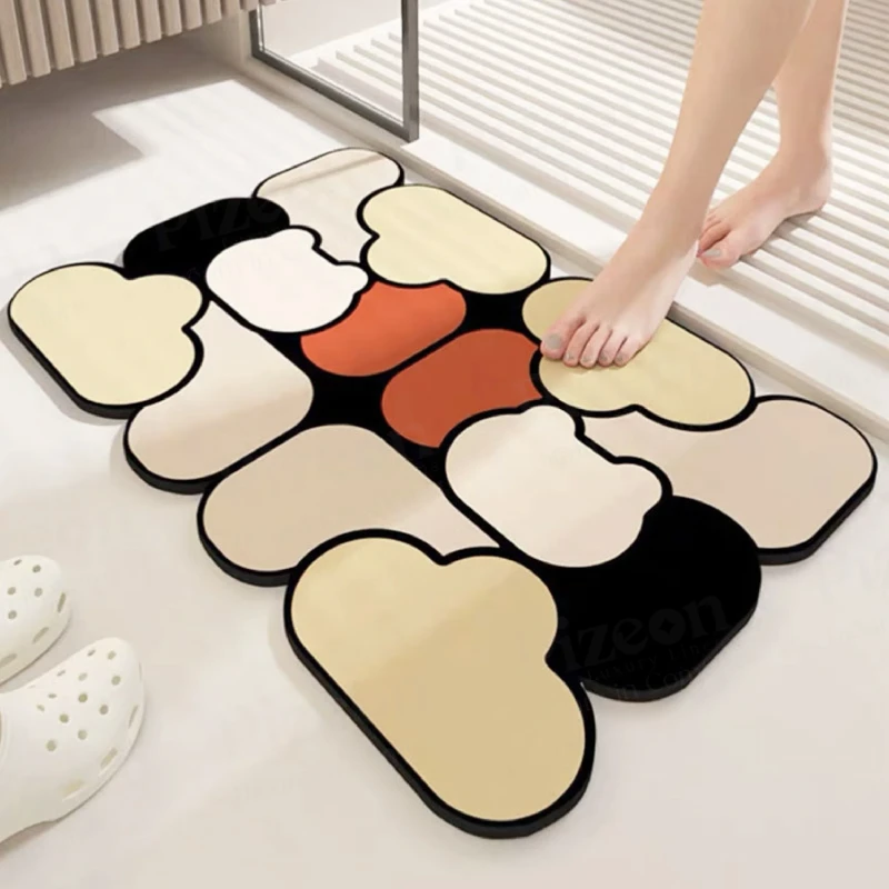 Diatom Mud Indoor Doormat | Ultra-Absorbent Entryway & Bathroom Floor Mat | Anti-Slip Quick-Dry Rug