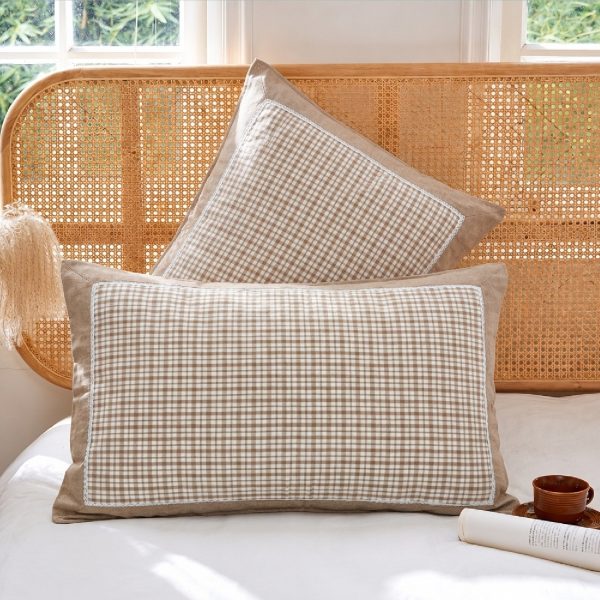 Imported Wash Cotton Stripe Pattern Pillowcase with Lace